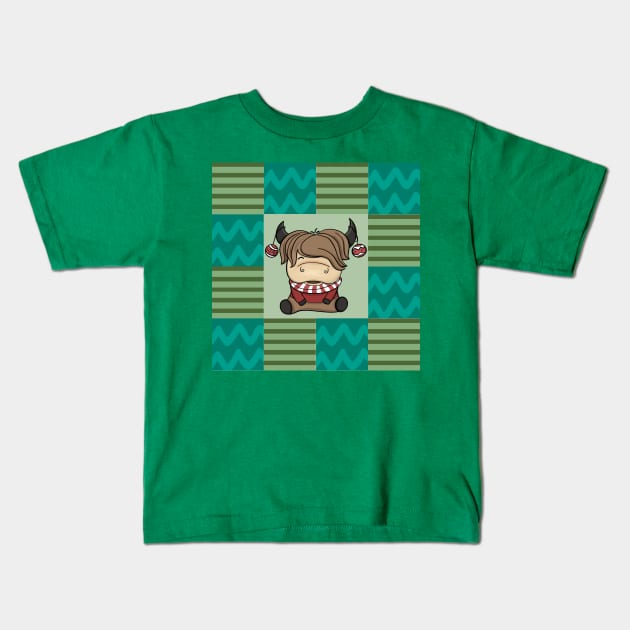 Christmas Highland Cow Patterns | Christmas Is Coming 2022 Kids T-Shirt by i am Cuta